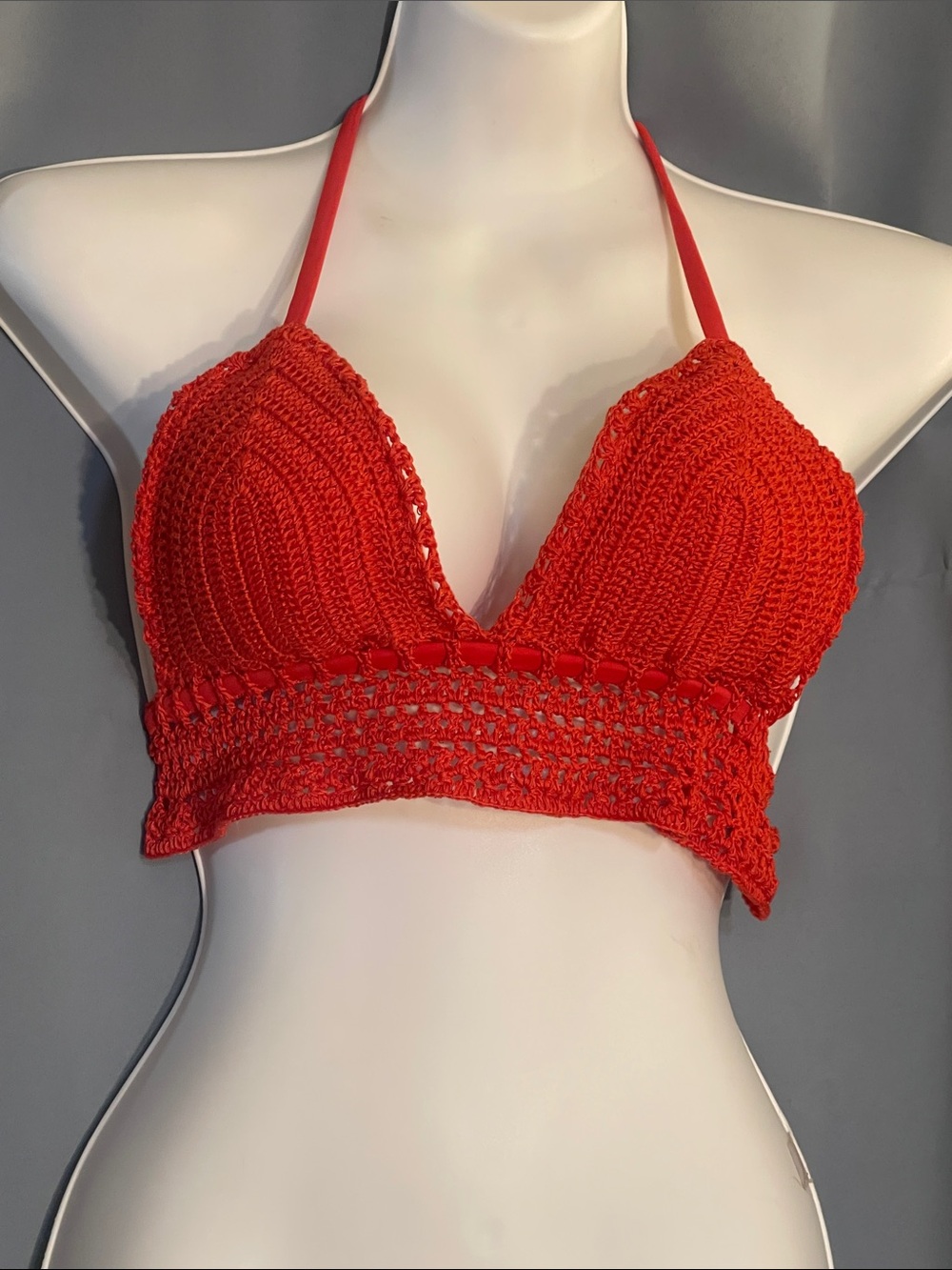 Xhilaration Bright Red Crochet Bralette
